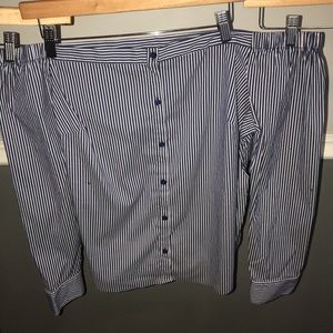 EXPRESS 🔹 Sophisticated Off-Shoulder L/S Blouse